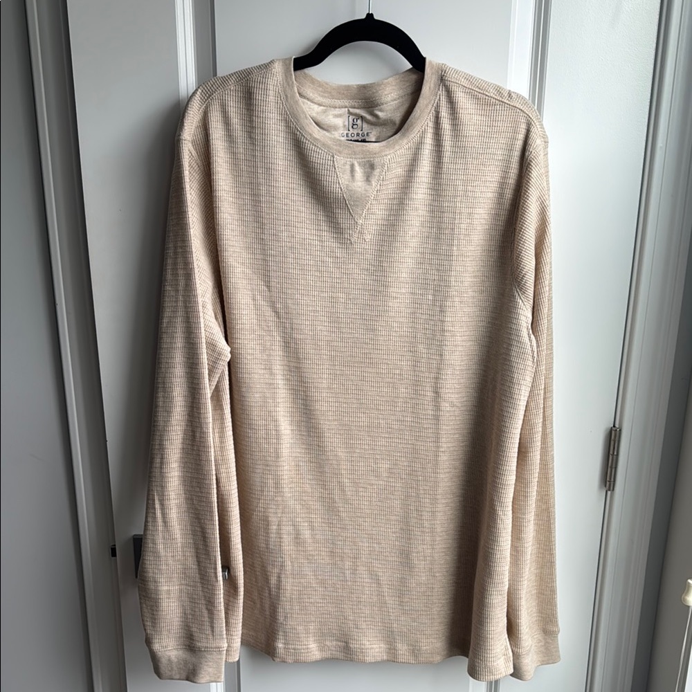 George Men's Long Sleeve Knit Tee - Cream